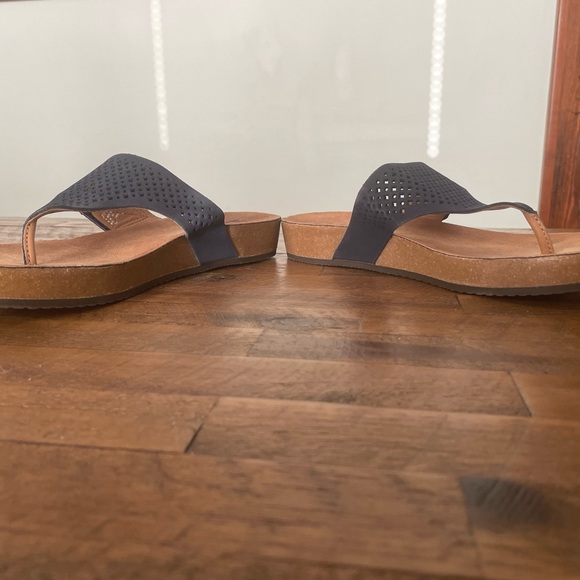 Clark Aeron Logan Leather Sandals Size 8 Navy Blue - Picture 3 of 5